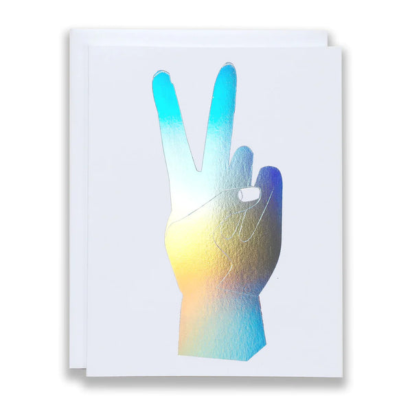Peace Hand Hologram Greeting Card
