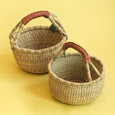 Handmade Natural Bolga Basket - Extra Small, 7-9 inches