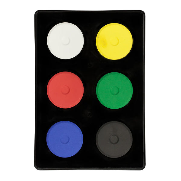 Mini Tempera Paint Puck Set of 6 Basic Colours Collage Collage