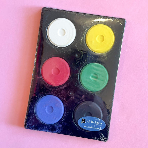 Mini Tempera Paint Puck - Set of 6 Basic Colours