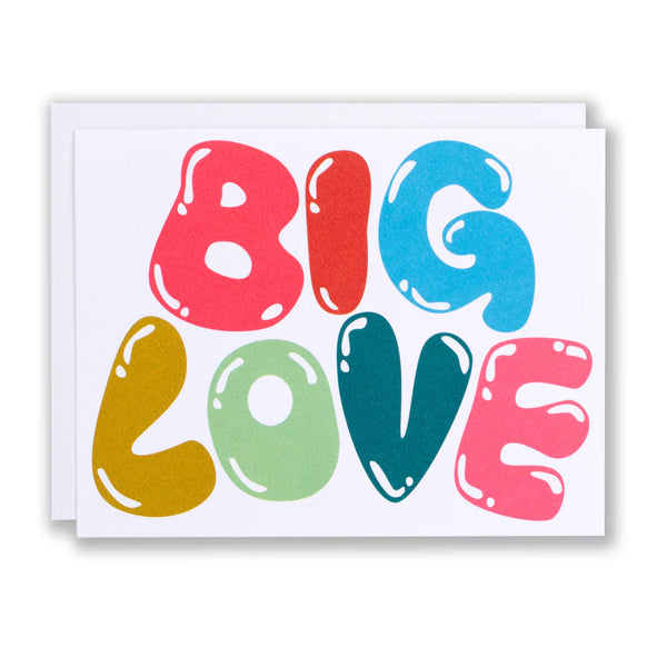 Multi-coloured Big Bubble Love Greeting Card
