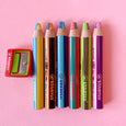 Stabilo Woody 3 in 1 Crayon Pencils in DUO Colors in a set of 6 with a sharpener