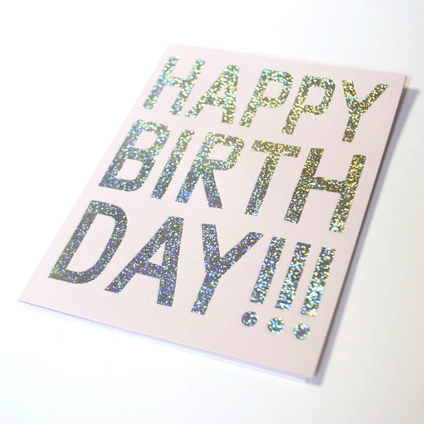 Happy Birthday Glitter Foil Greeting Card by Banquet Workshop