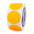 Circle Dot Stickers in 2 inch size in Fluorescent Orange