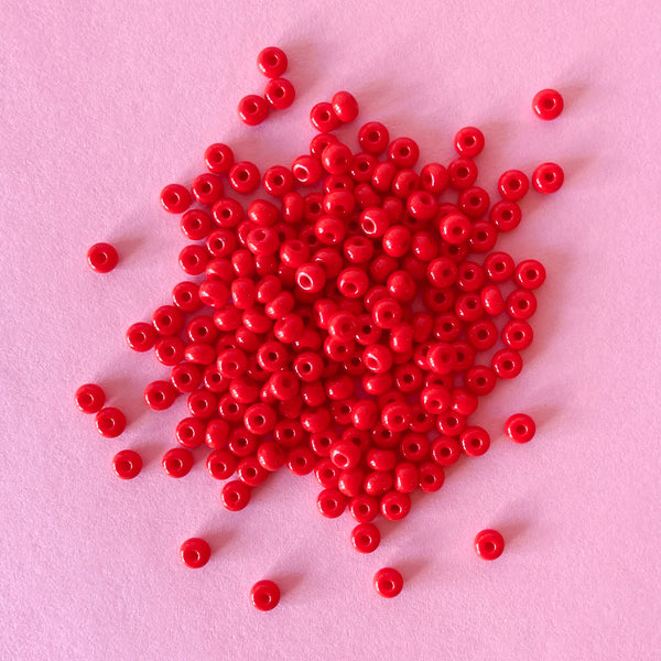 Opaque Light Red Seed Beads | Size 6/0