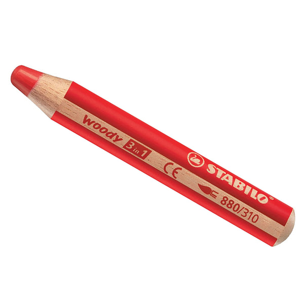 Stabilo Woody 3 in 1 Pencil - Red