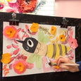 Online Mixed Media Art Class for Kids aged 3 to 8 years inspired by the book The Honeybee