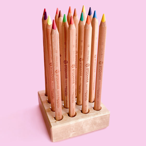 Wooden Pencil Holder for 16 Colour Giants – Collage Collage