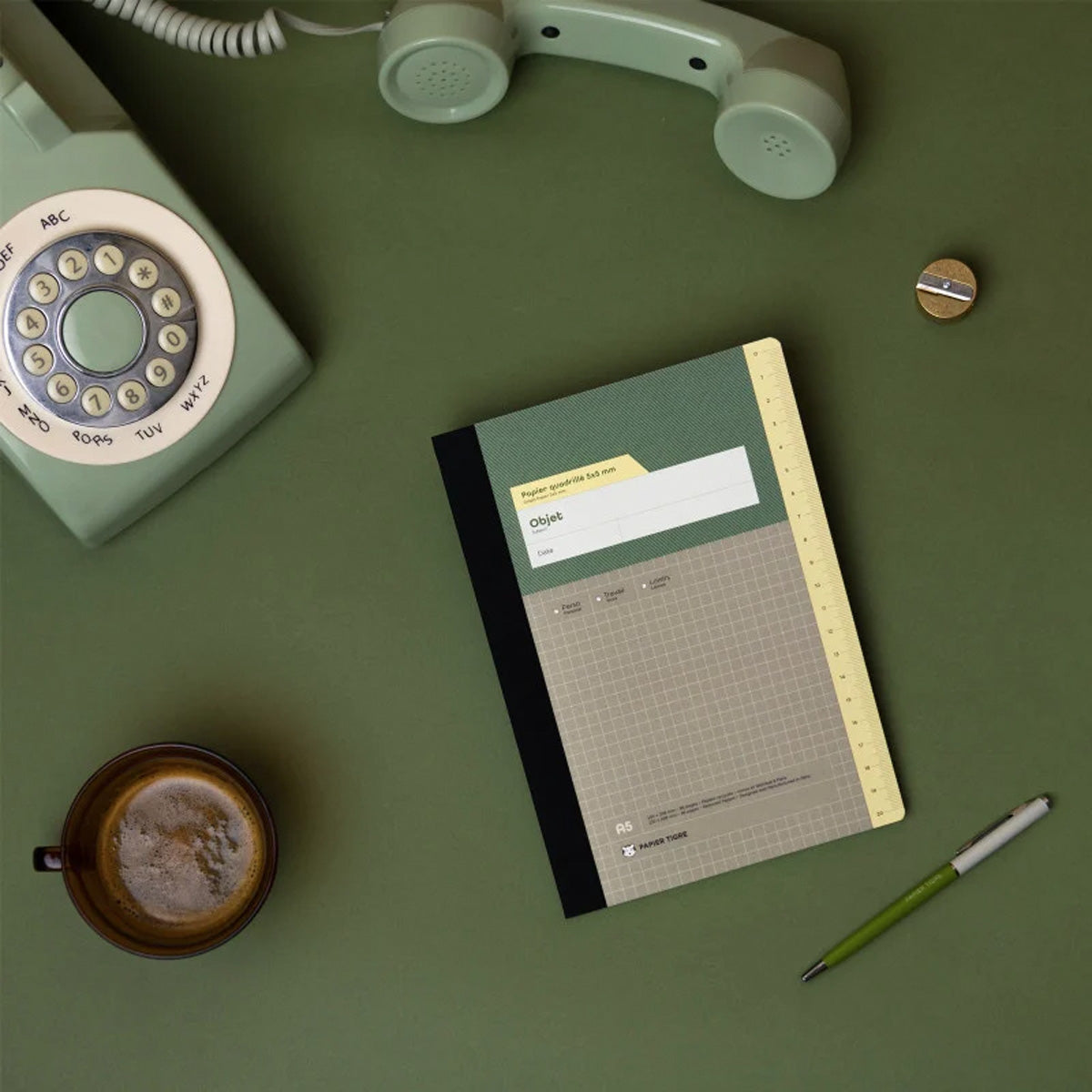 Admin Notebook by Papier Tigre – Ivory with squared grid pages