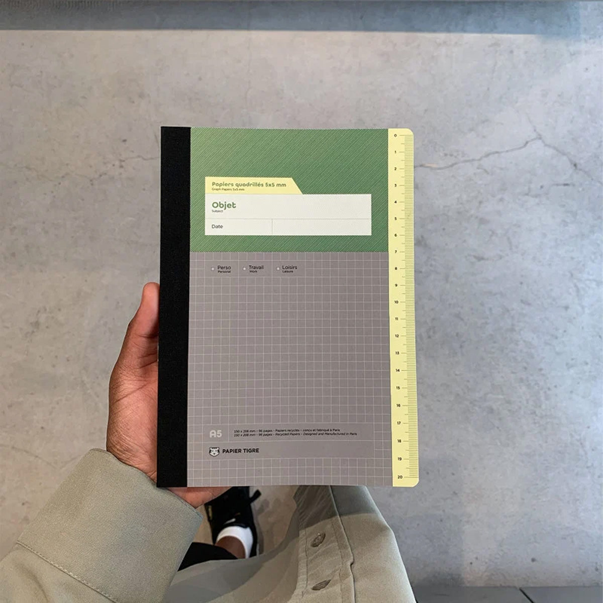 Admin Notebook by Papier Tigre – Ivory with squared grid pages