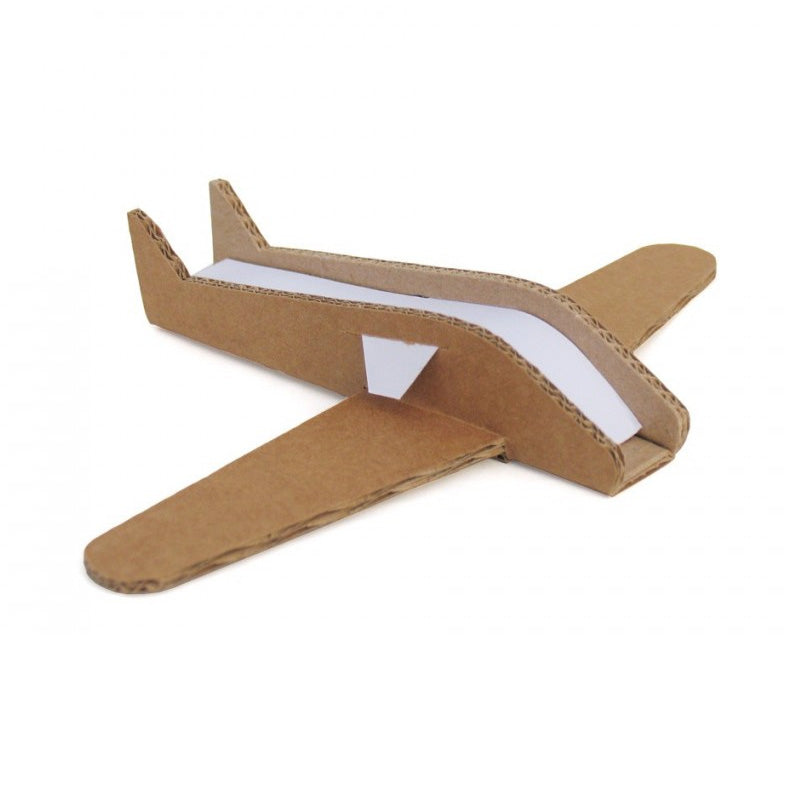 Cardboard paper airplane from a craft kit for kids