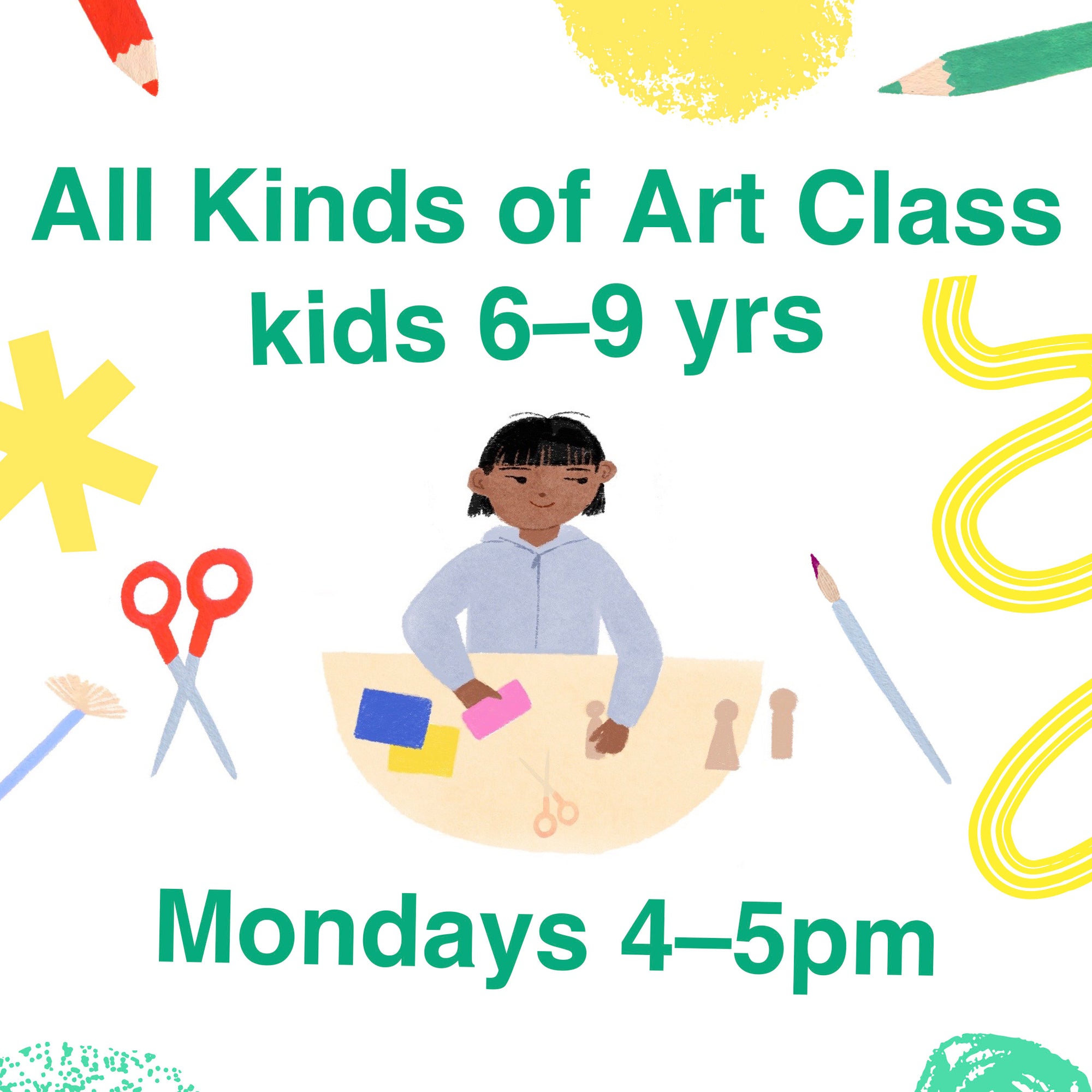 All Kinds of Art Class for kids 6-9yrs | Mondays 4:00-5:00 at Collage Collage