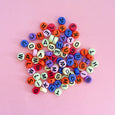 Alphabet Beads – Round Multicoloured with black letters