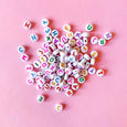 Alphabet Beads - White Round with Colored Letters