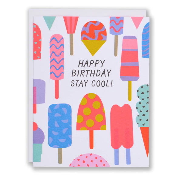 Icy Treats Happy Birthday Stay Cool Greeting Card