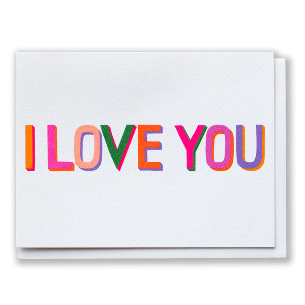 Neon Brights I Love You Greeting Card