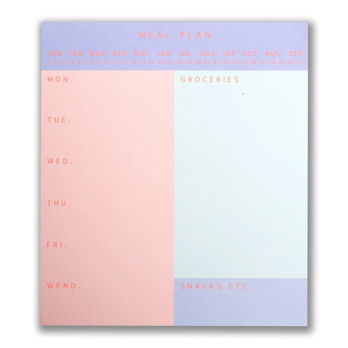 Simple Menu Planner Notepad – Collage Collage