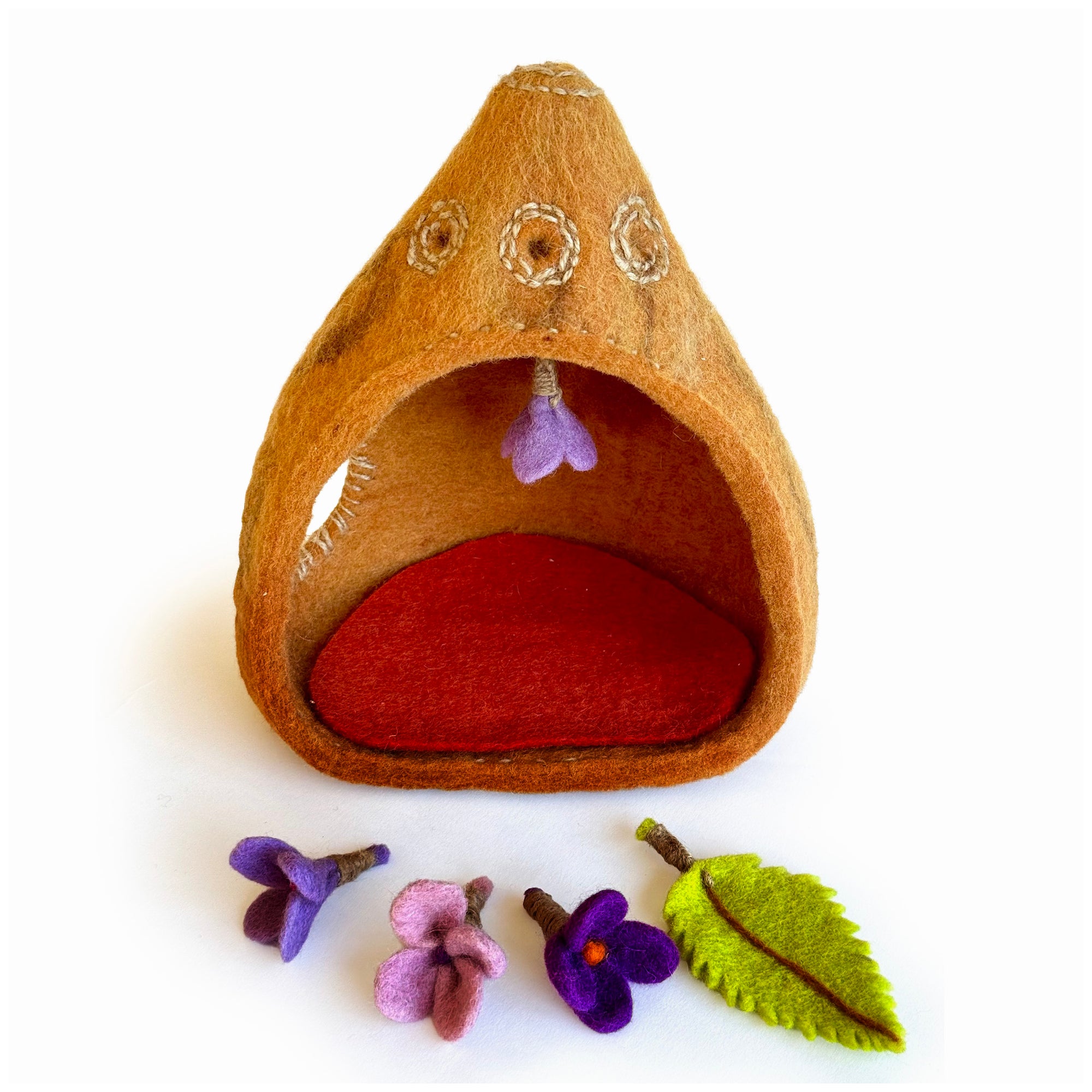 Bark home with Flowers - Little Greenies
