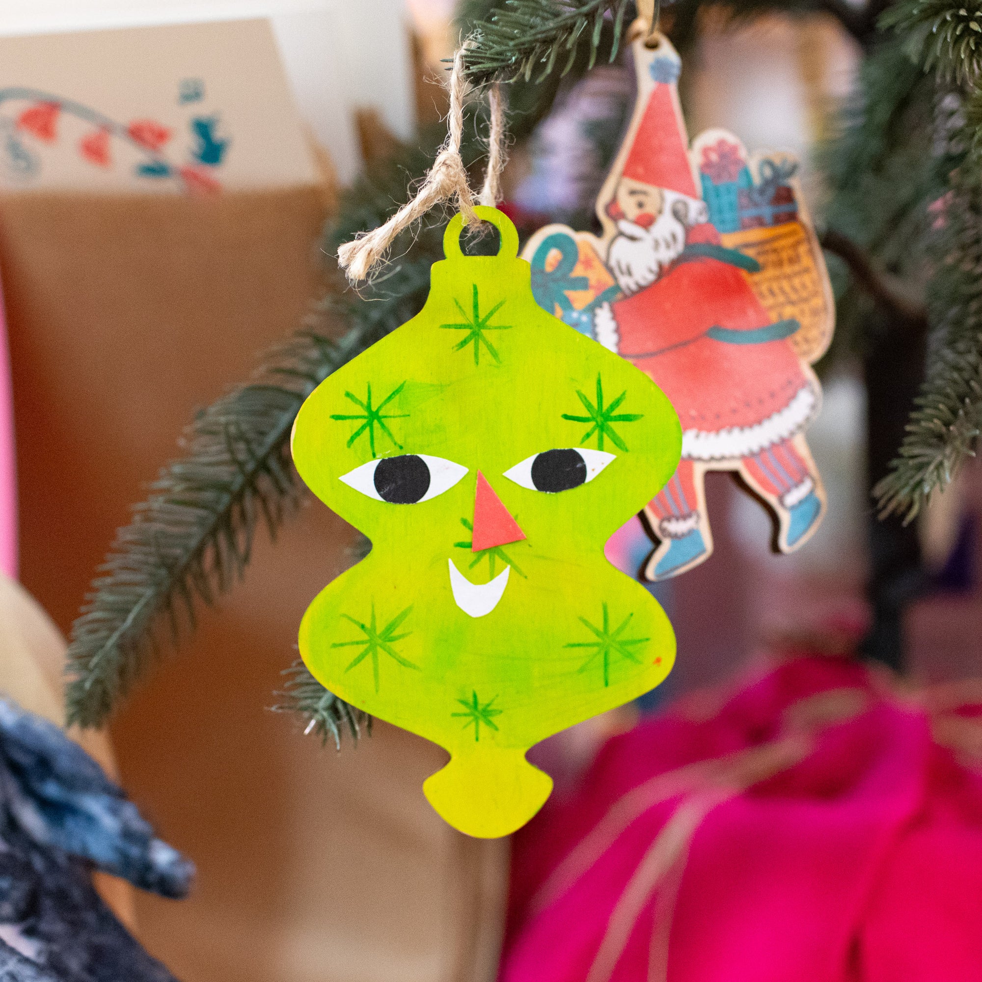 Bauble Shapes Wooden Ornaments - Set of 3