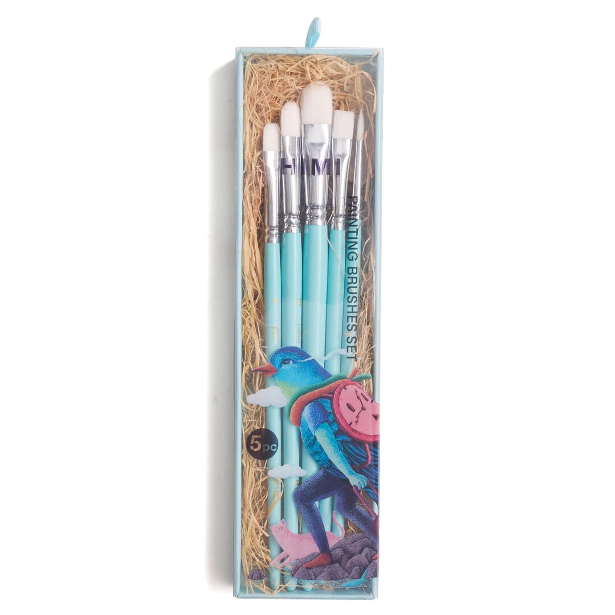 HIMI Blue Little Bird Paint Brushes - Set of 5