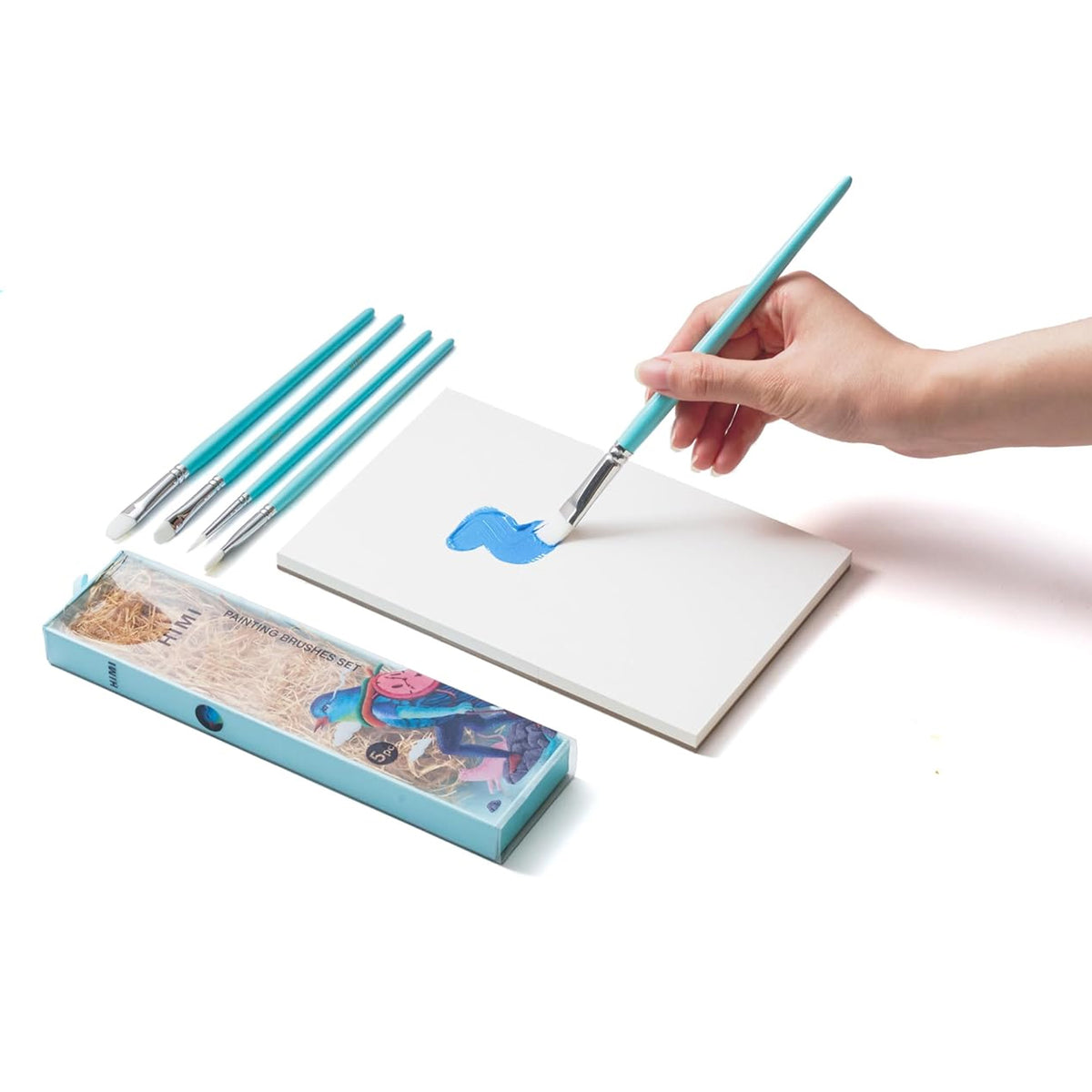 HIMI Blue Little Bird Paint Brushes - Set of 5