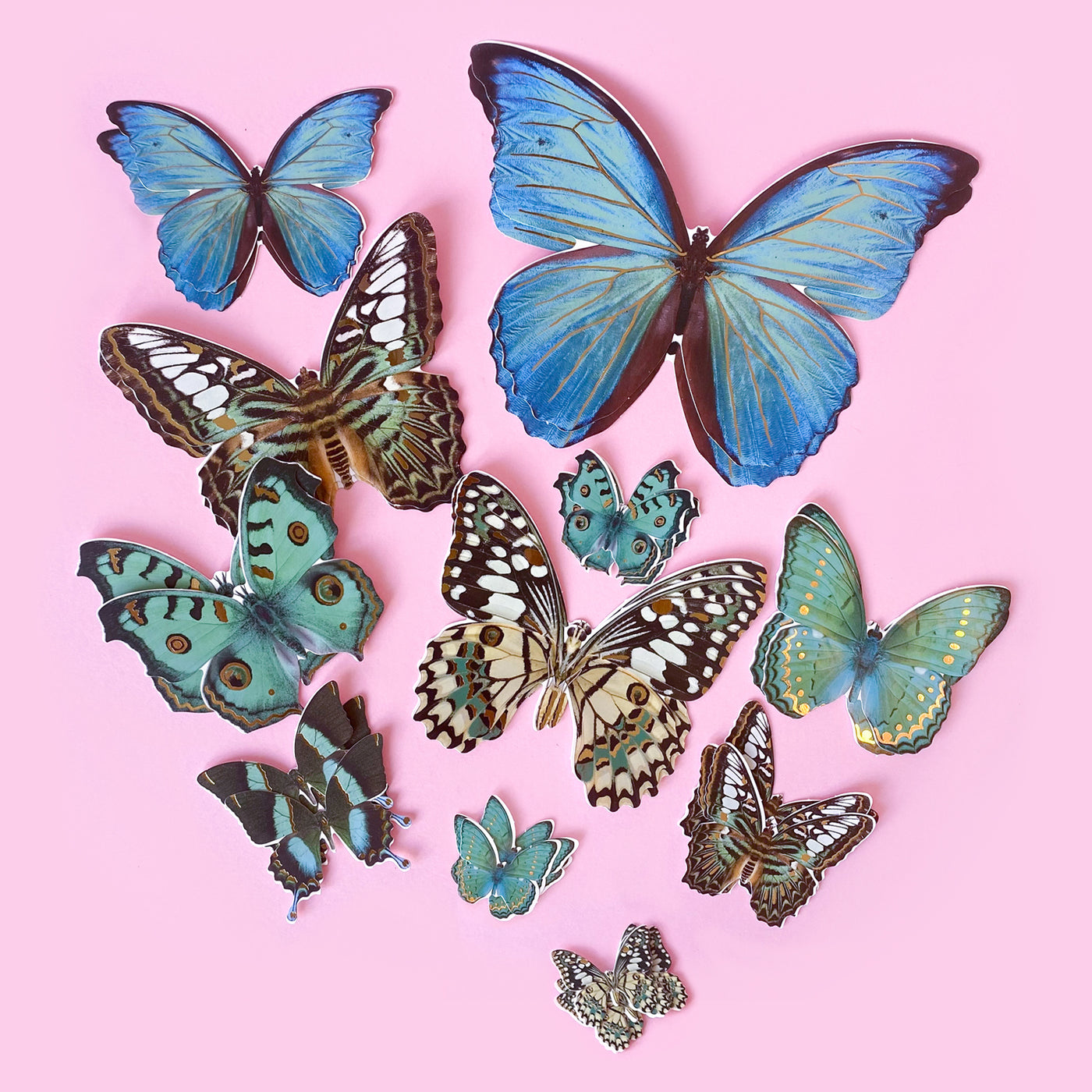Paper Butterflies – Blue – Collage Collage