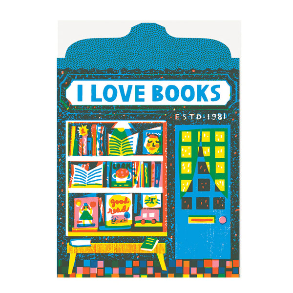 Book Shop Die Cut Greeting Card