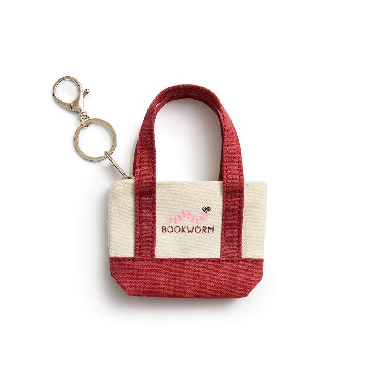 Bookworm tiny tote bag charm