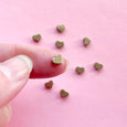 Brass Heart Spacer Beads (Set of 10)