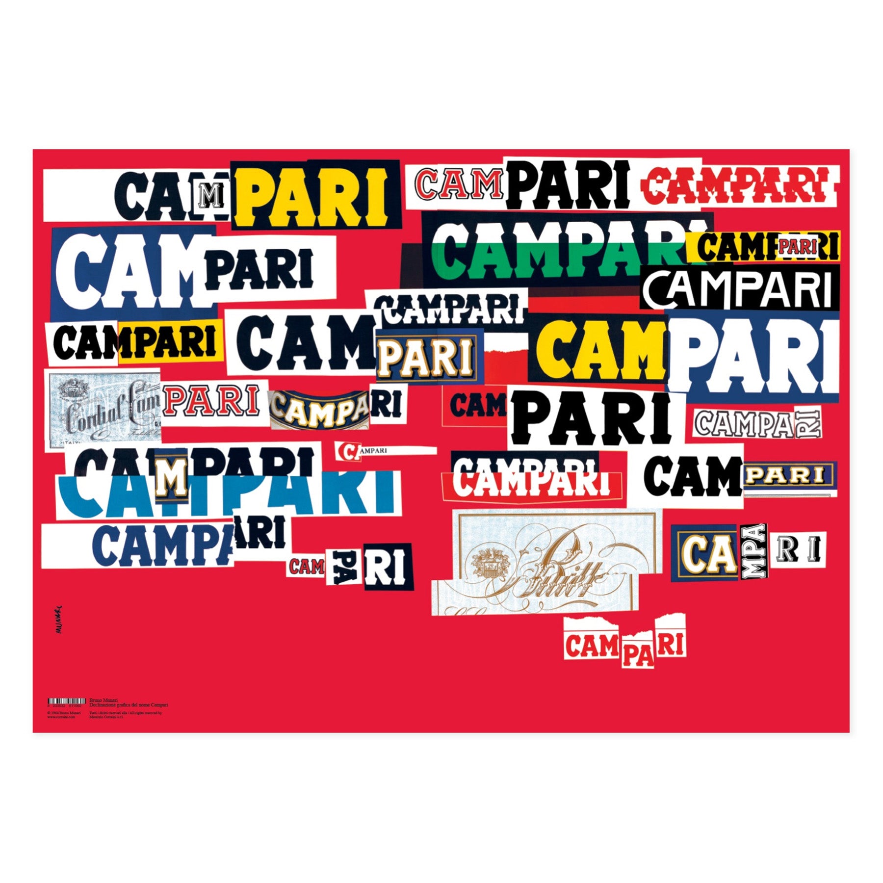 Bruno Munari Poster &quot;Declinazione grafica del nome Campari&quot;
