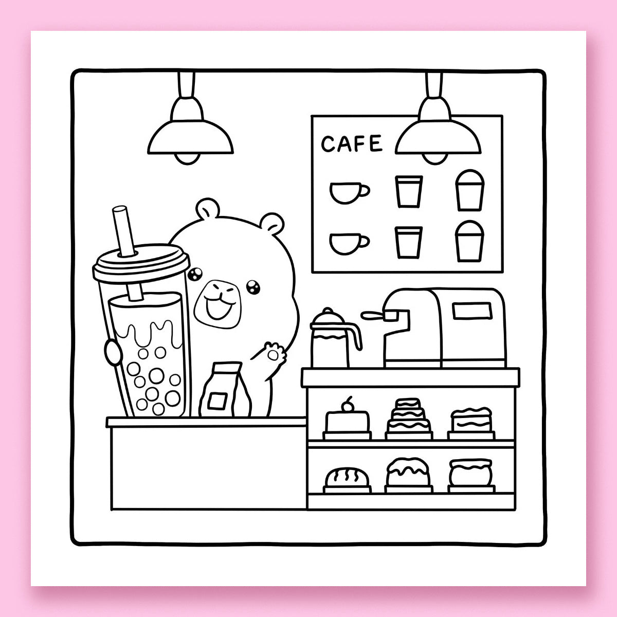 Capybara Bubble Tea: A Coloring Book by Helen H. Wu