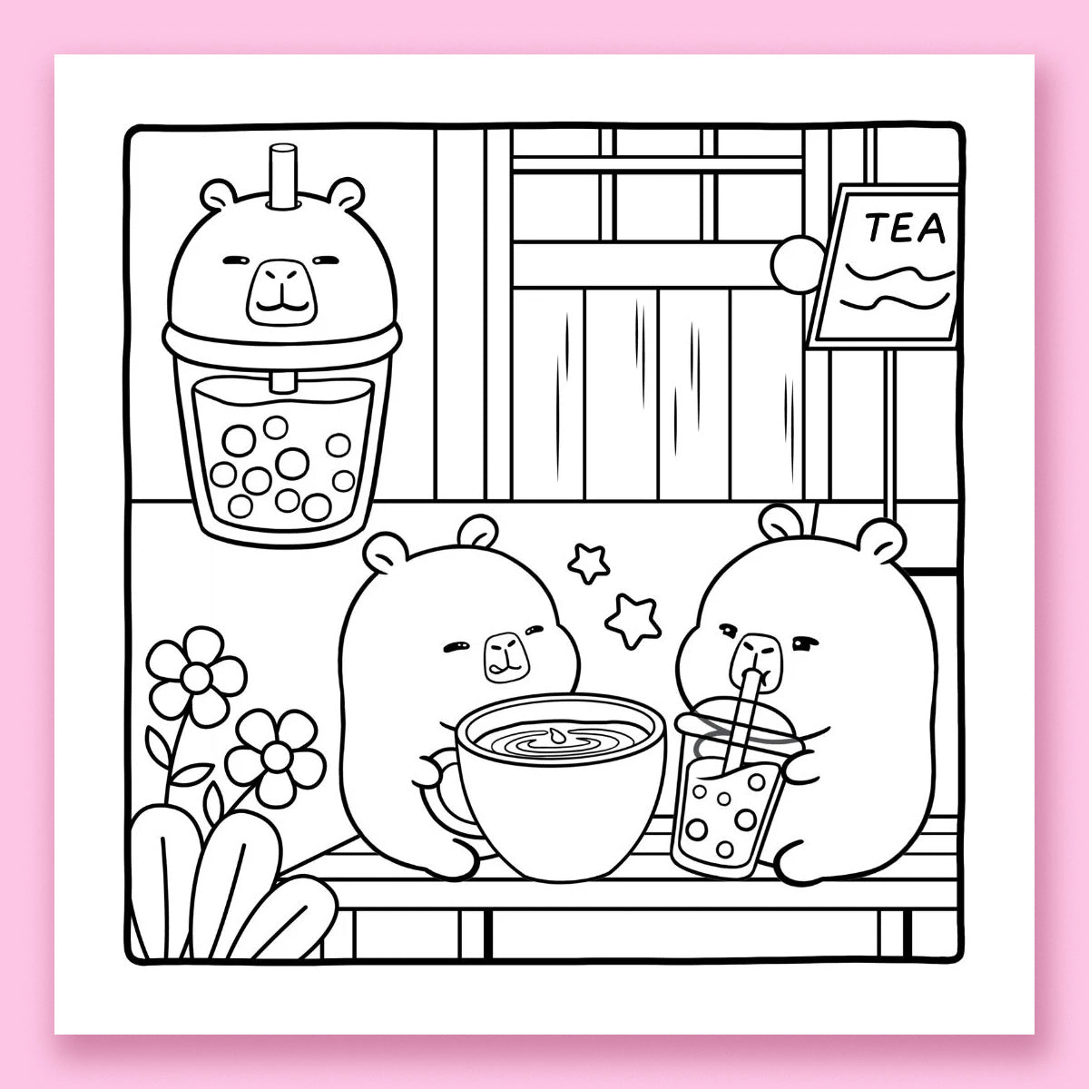 Capybara Bubble Tea: A Coloring Book by Helen H. Wu