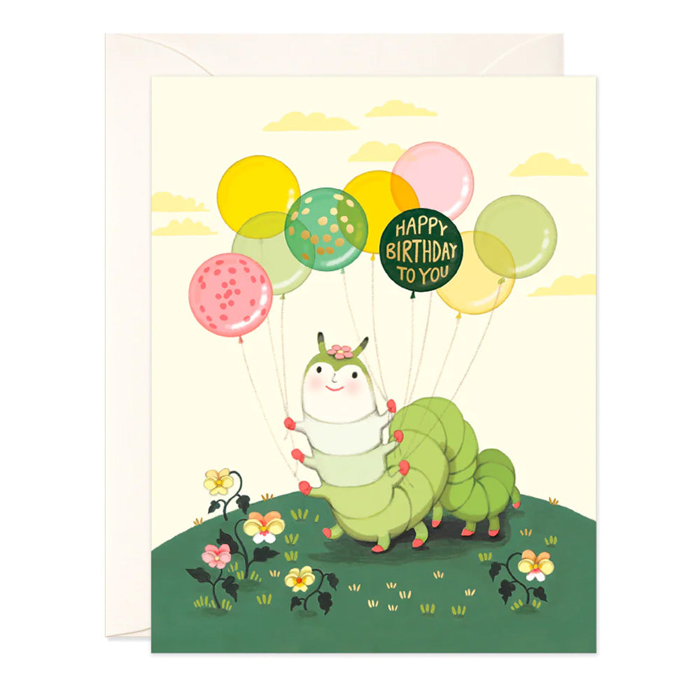 Caterpillar Balloons Greeting Card
