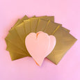 Coral Heart Greeting Cards with Gold Envelopes