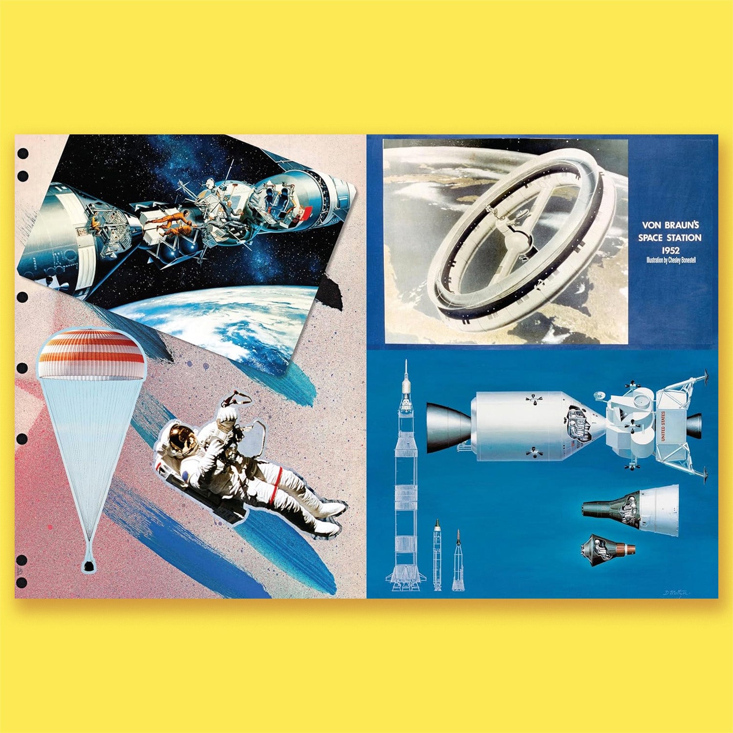 Cut-out Curiosities Space, Science &amp; Technology: A Collage Book: A compelling compendium of technological peculiarities and scientific imaginings to cut and collage by Maximillian Malone