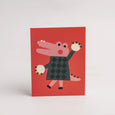 Cymbal Crocodile Mini Greeting Card