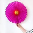 Daisy Flower Fan Decorations in Yellow & Cerise – 20 inch