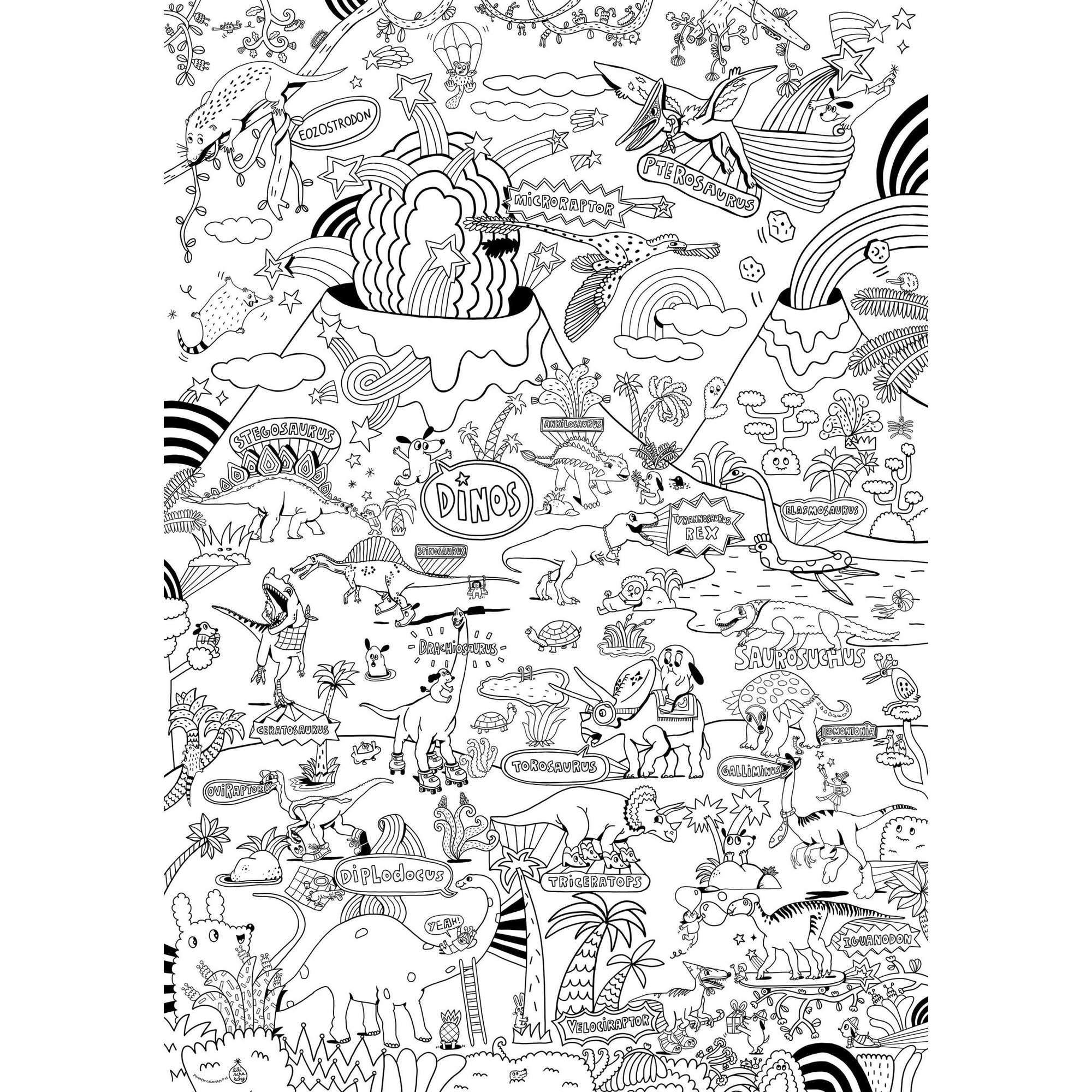 Dinosaurs Coloring Poster