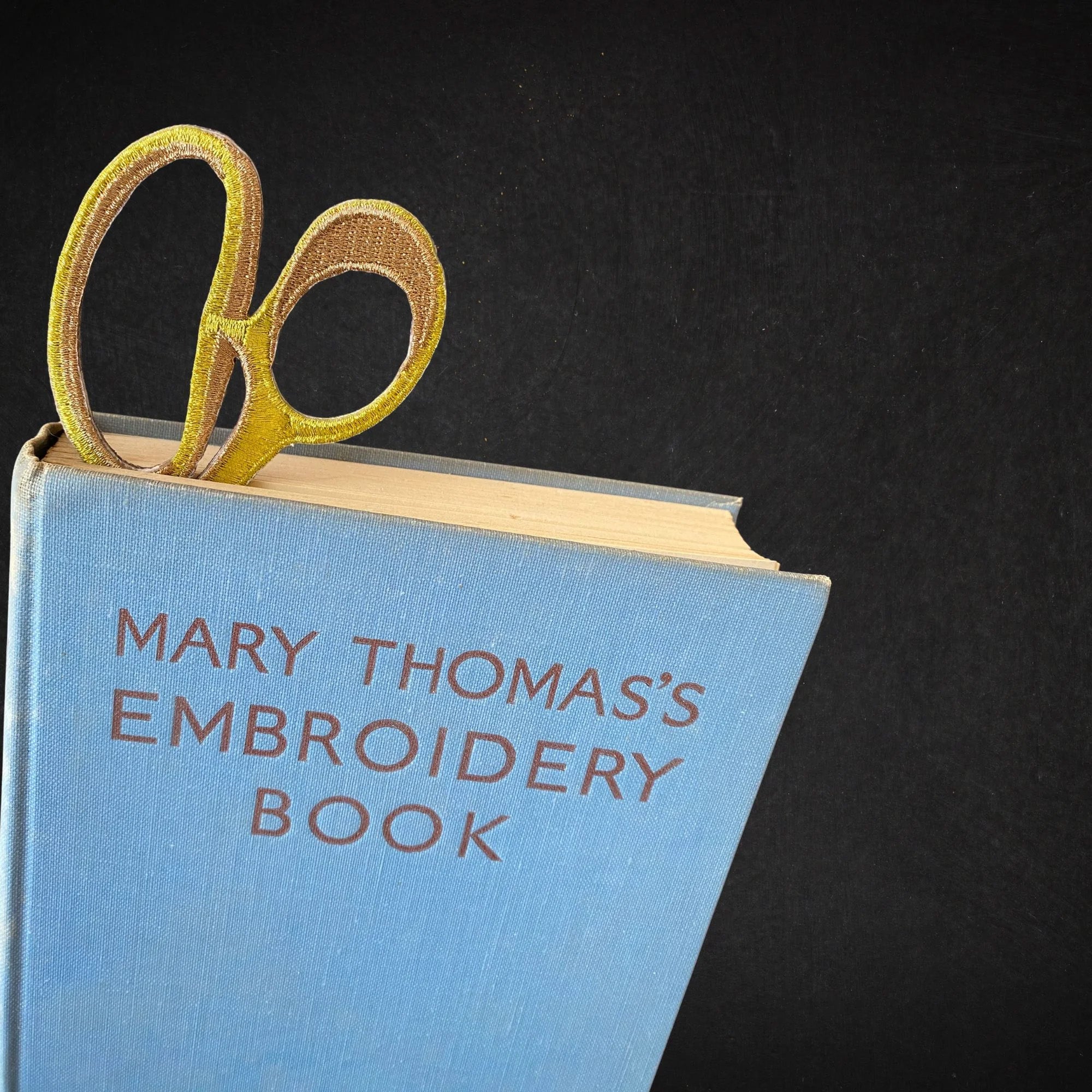 Dressmaker Scissors Embroidered Fabric Bookmark