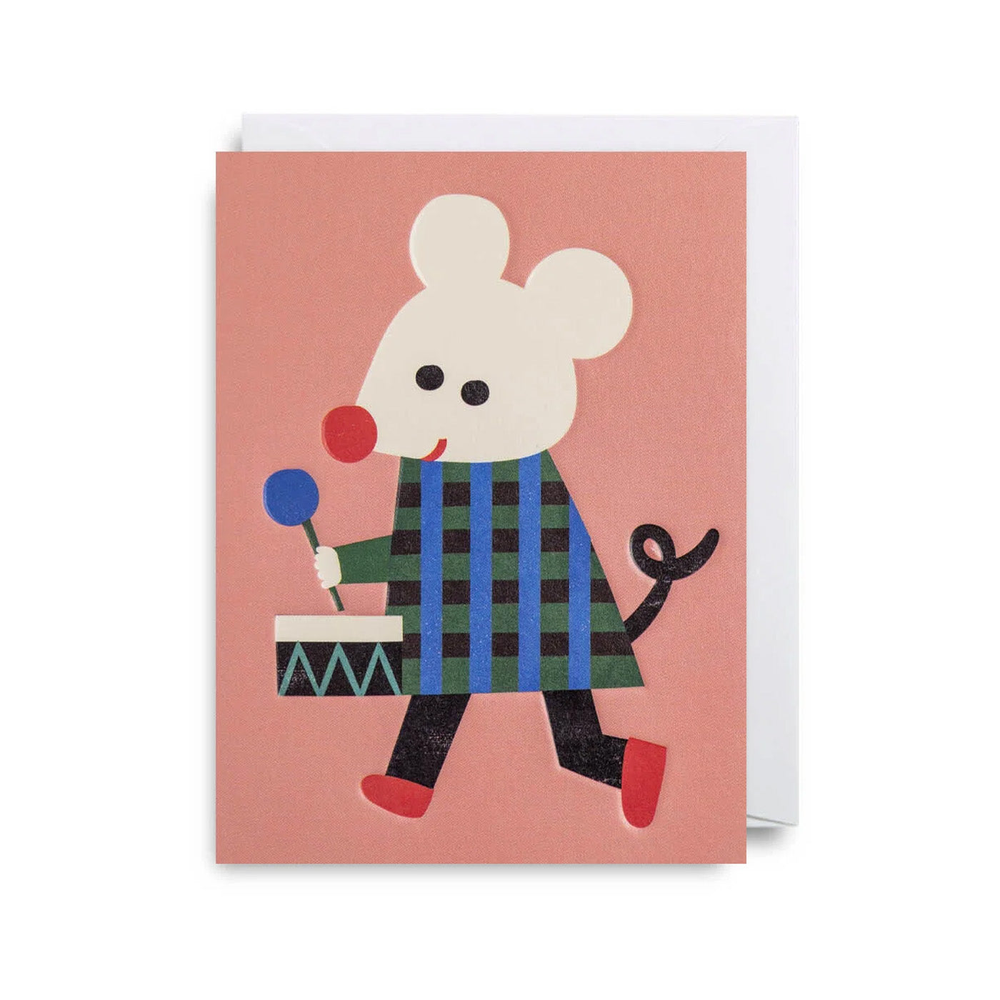 Drum Mouse Mini Greeting Card