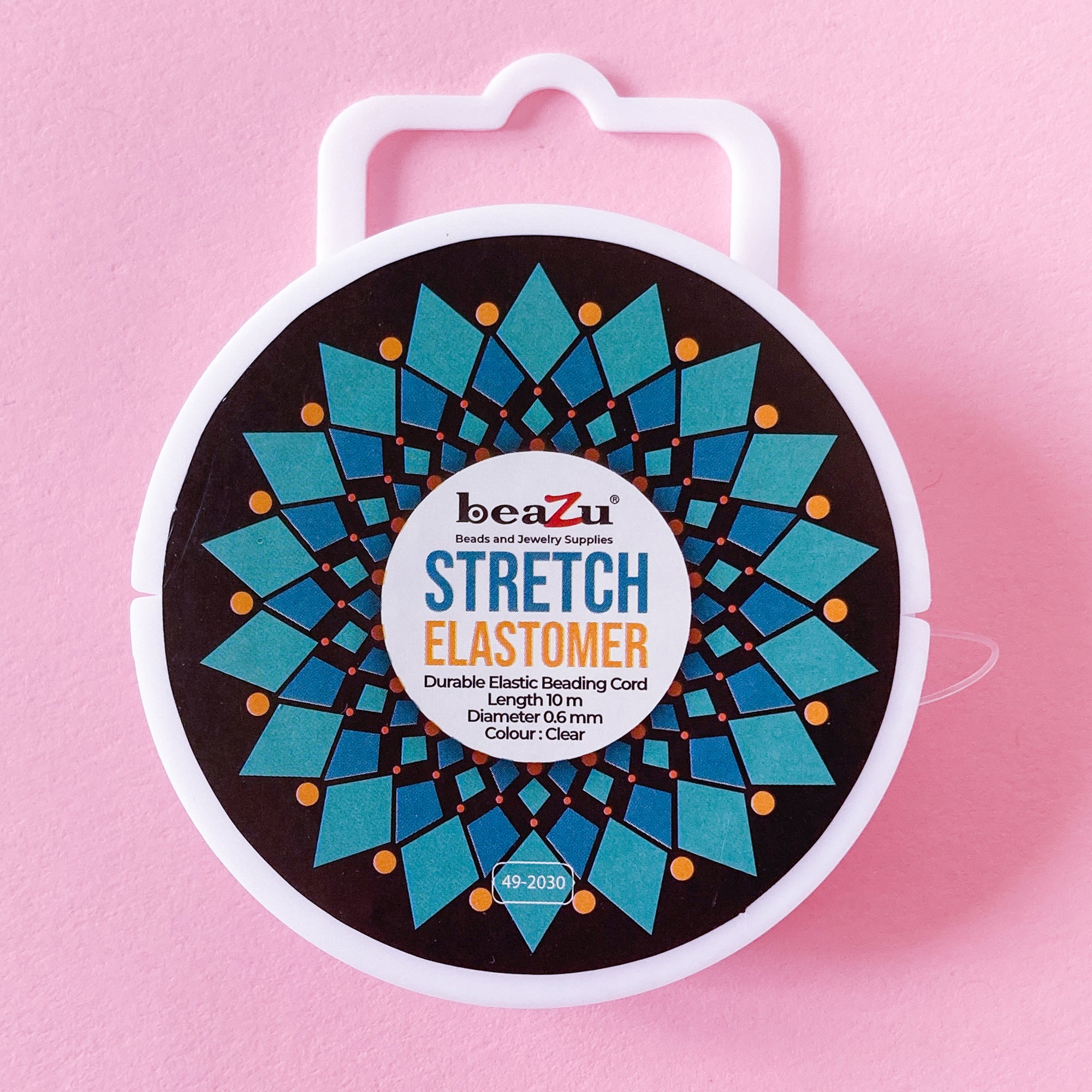 Stretchy elastic beading or jewelry cord in clear 0.6mm thread in a 10 m spool