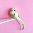 Feather Bird Clips - Mint Green Budgie