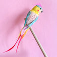 Feather Bird Clips - Teal and Pink Cockatoo