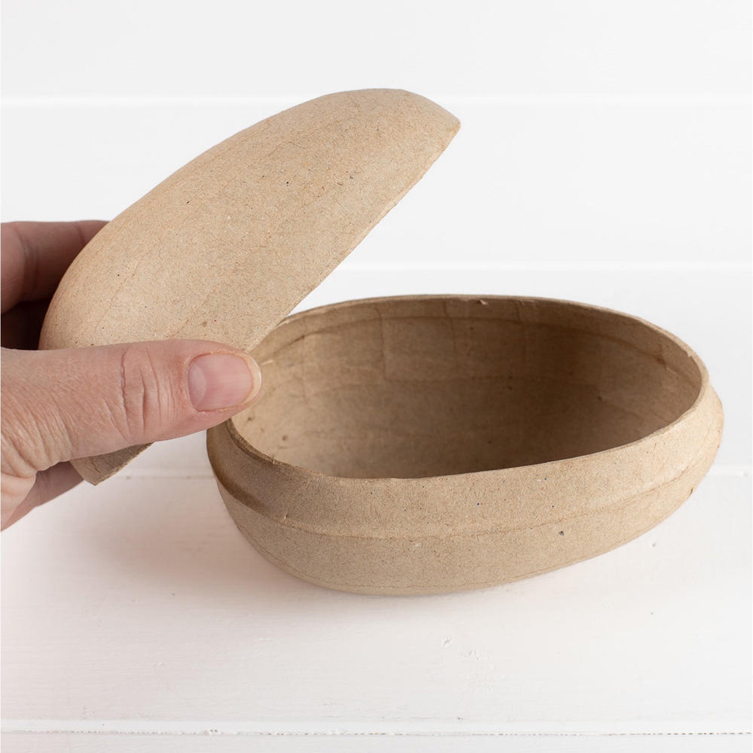 Fillable Paper Mache Split German Easter Egg Box 5 x 3.25 x 3.5 inches