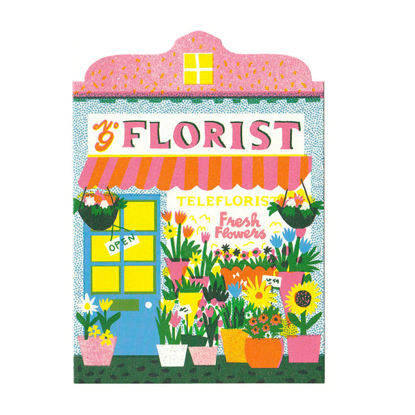 Florist Shop Die Cut Greeting Card