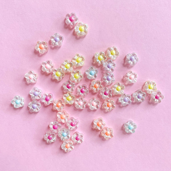 Flower Mix Acrylic Beads