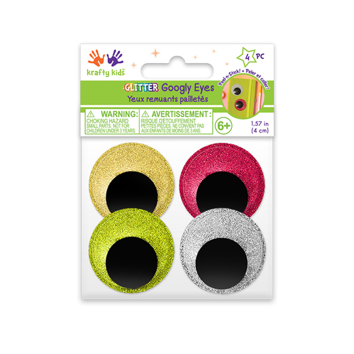 Glitter Googly Eyes - Peel-n-Stick