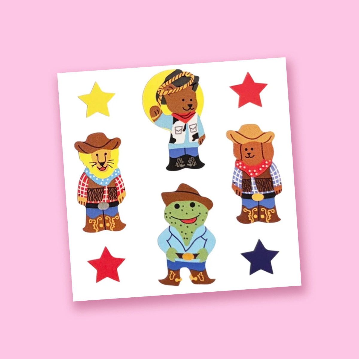 Glossy Animal Cowboys Stickers