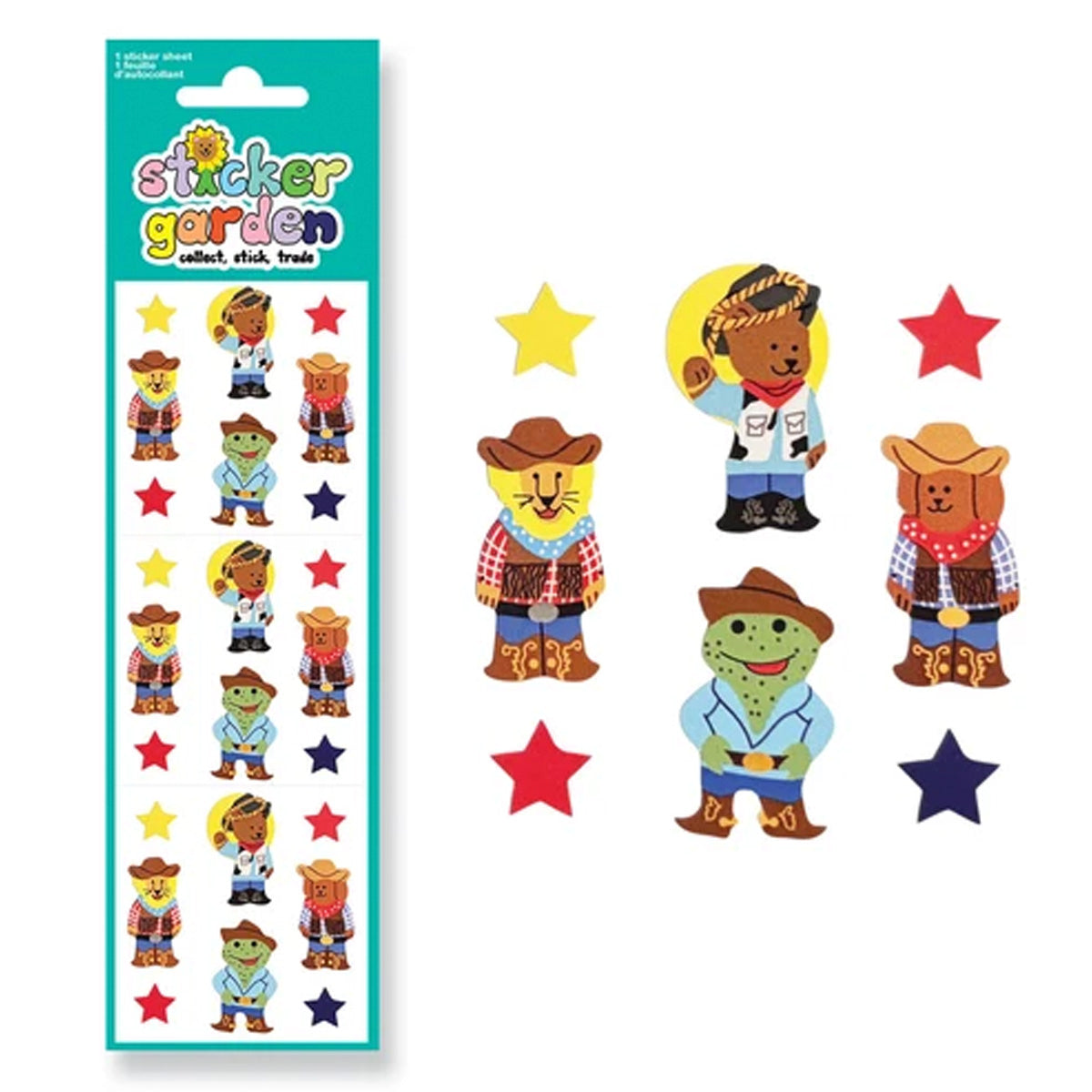 Glossy Animal Cowboys Stickers