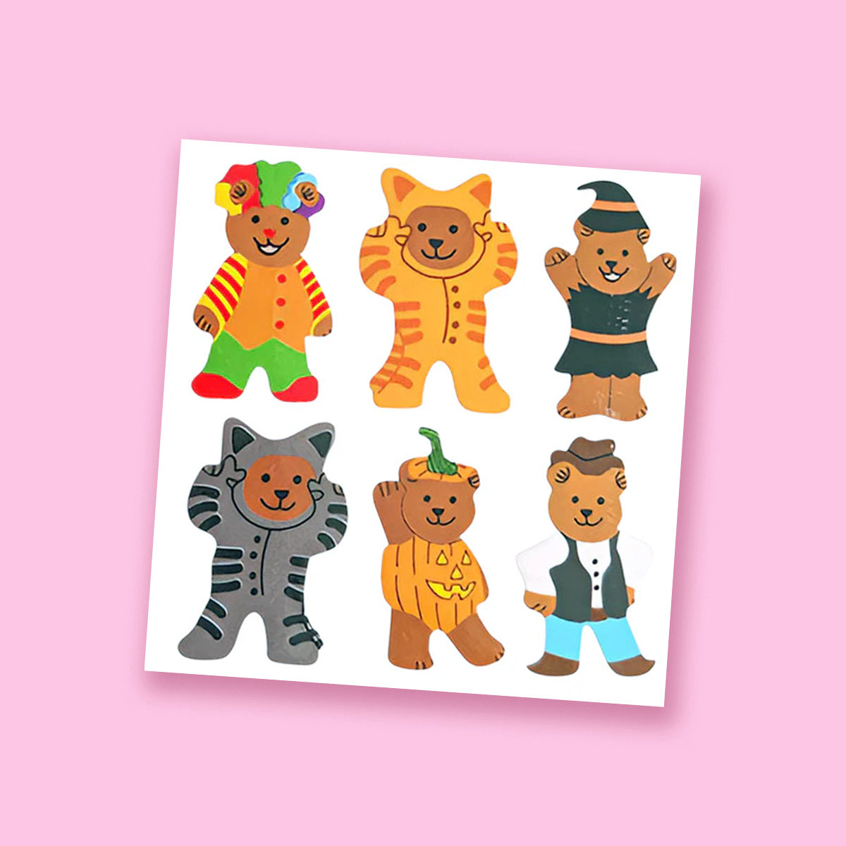 Glossy Halloween Costume Bears Stickers